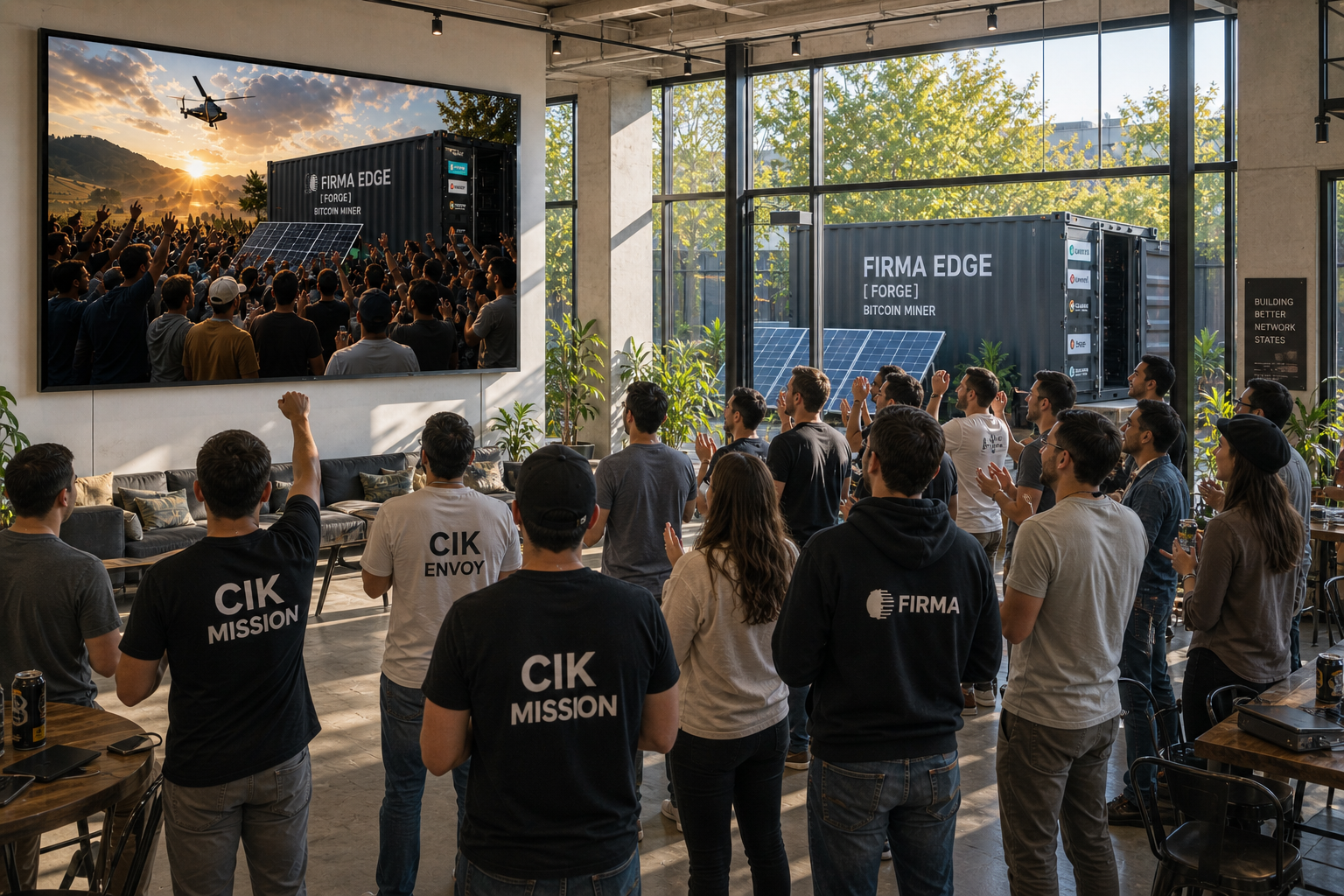 The CIK team gathered together, cheering on their newest members