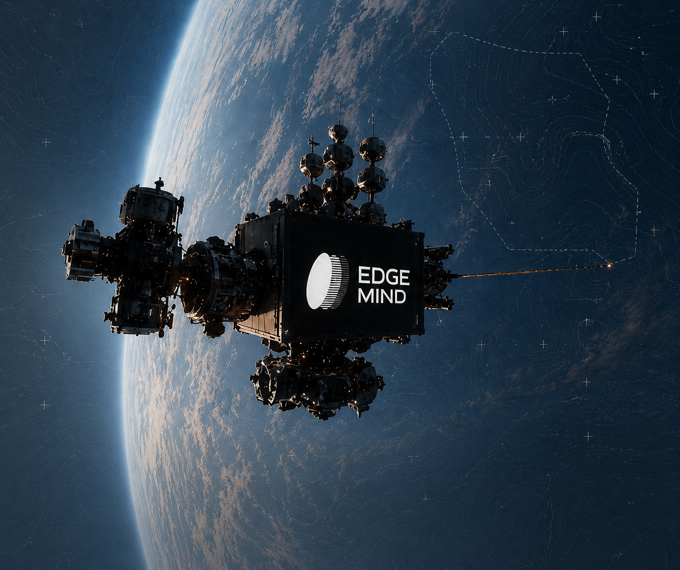An Edge Mind orbital compute module above Earth
