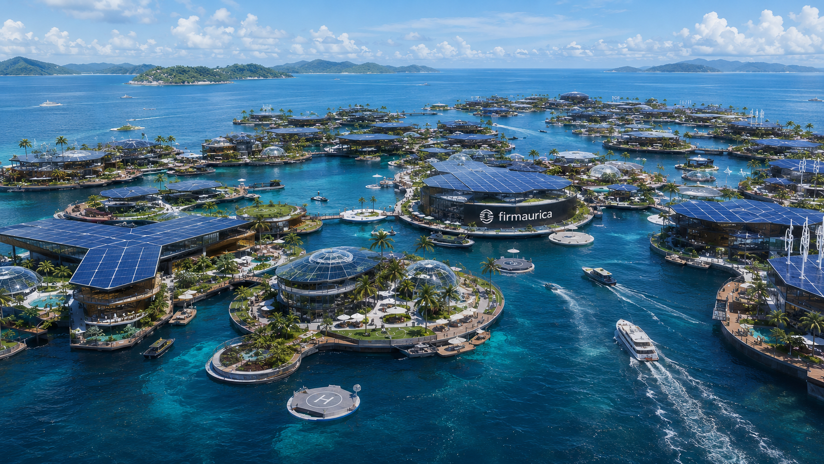 firmaurica — a floating compute-and-energy city on the open ocean